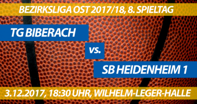 Spielvorschau: TG Biberach - SB Heidenheim 1, 8. Spieltag, Bezirksliga Ost 2017/18