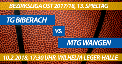 TG Biberach - MTG Wangen, 13. Spieltag, Bezirksliga Ost 2017/18